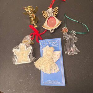 5 Angel Ornaments & Pins - Mixed Materials - Holiday/Decorative Collectibles